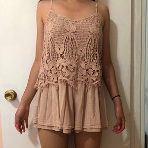 Pink nude flowy floral American Eagle ROMPER